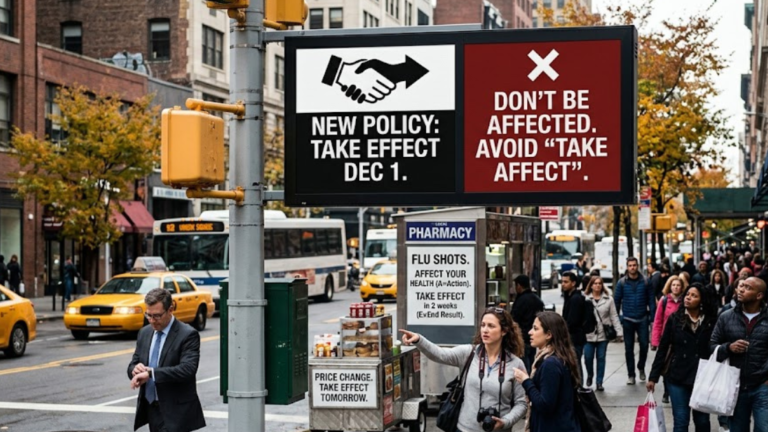 Take Effect or Take Affect? Meaning & Correct Usage