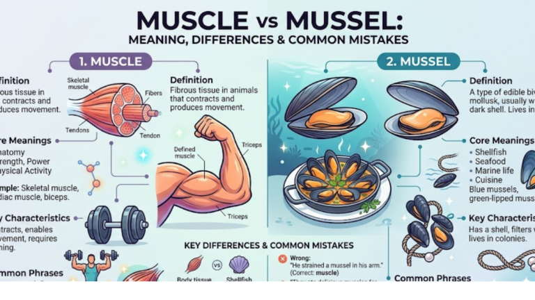 Muscle vs Mussel: Meaning, Differences & Common Mistakes