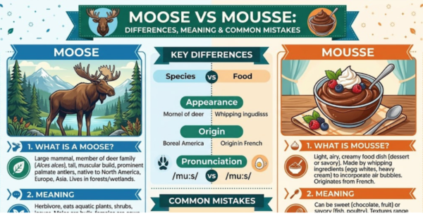 Moose vs Mousse: Differences, Meaning & Common Mistakes