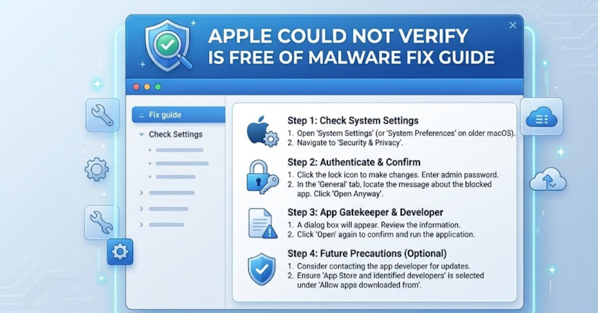 Apple Could Not Verify Is Free of Malware Fix Guide