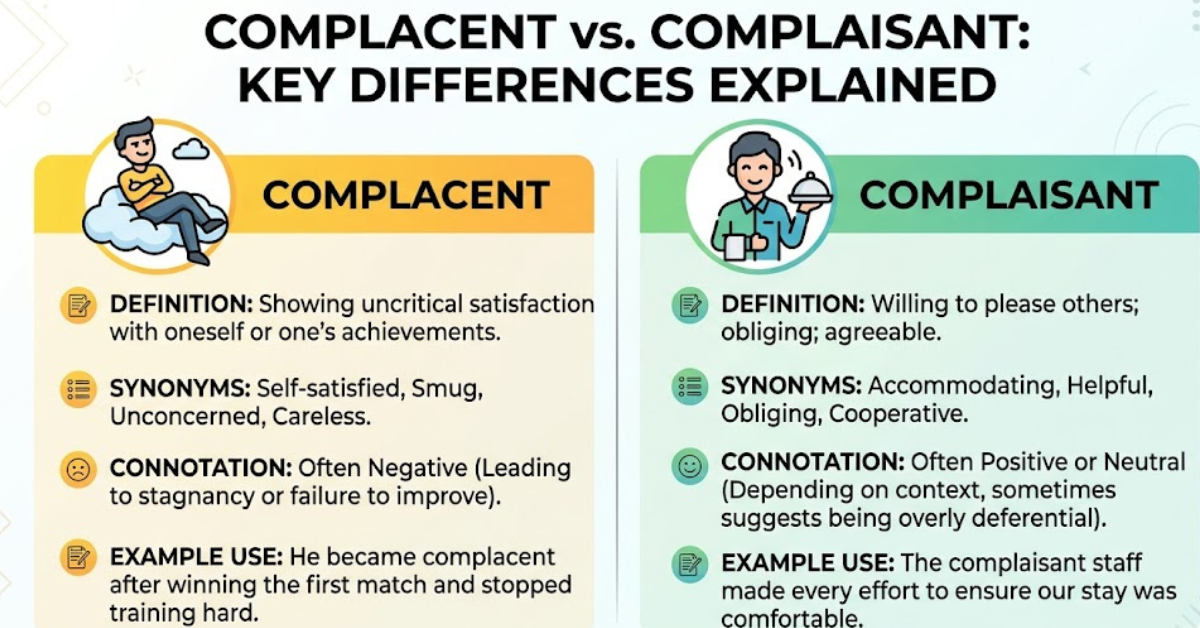 Complacent vs Complaisant: Key Differences Explained