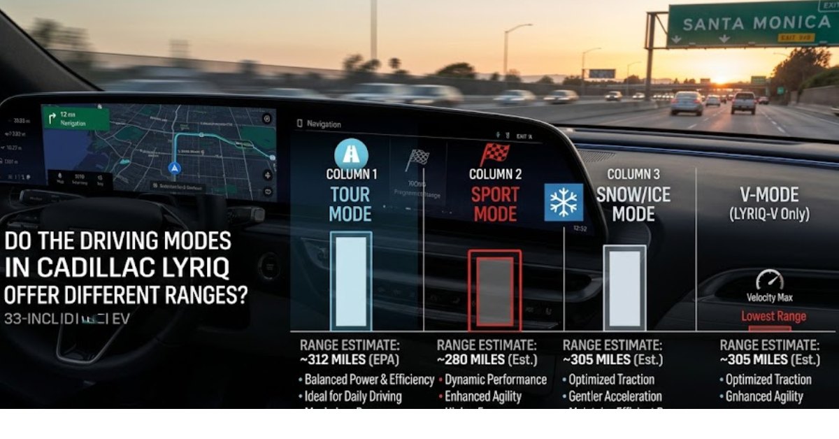 Do the Driving Modes in Cadillac Lyriq Offer Different Ranges?