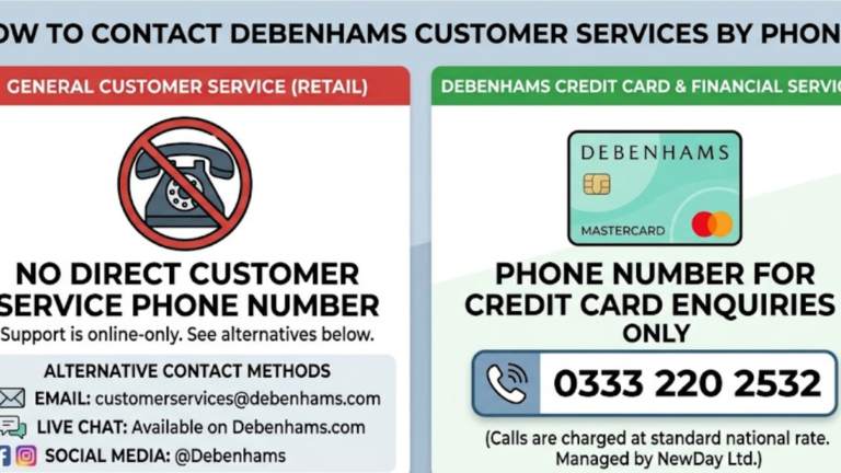 How Can I Contact Debenhams Customer Services by Phone?