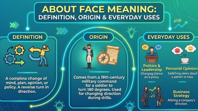 About Face Meaning: Definition, Origin & Everyday Uses