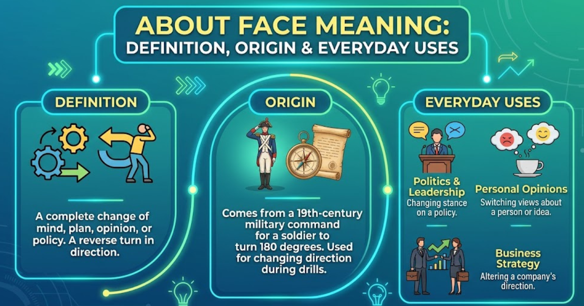 About Face Meaning: Definition, Origin & Everyday Uses