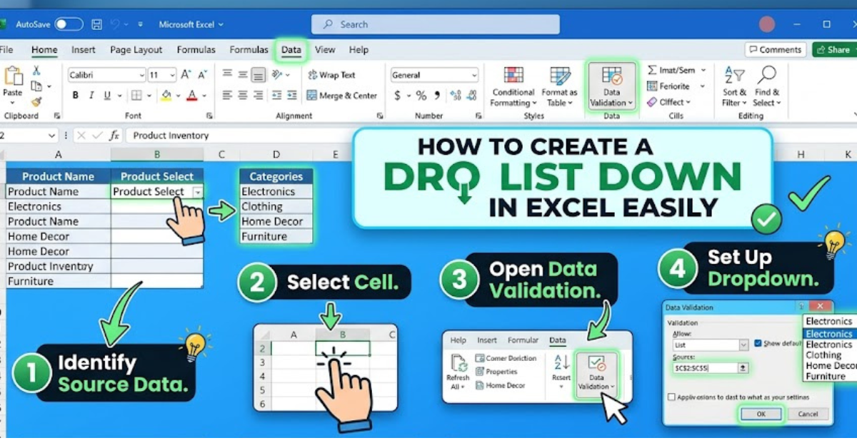 How to Create a Drop Down List in Excel Easily