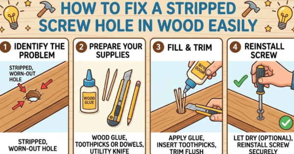 How to Fix a Stripped Screw Hole Wood Easily