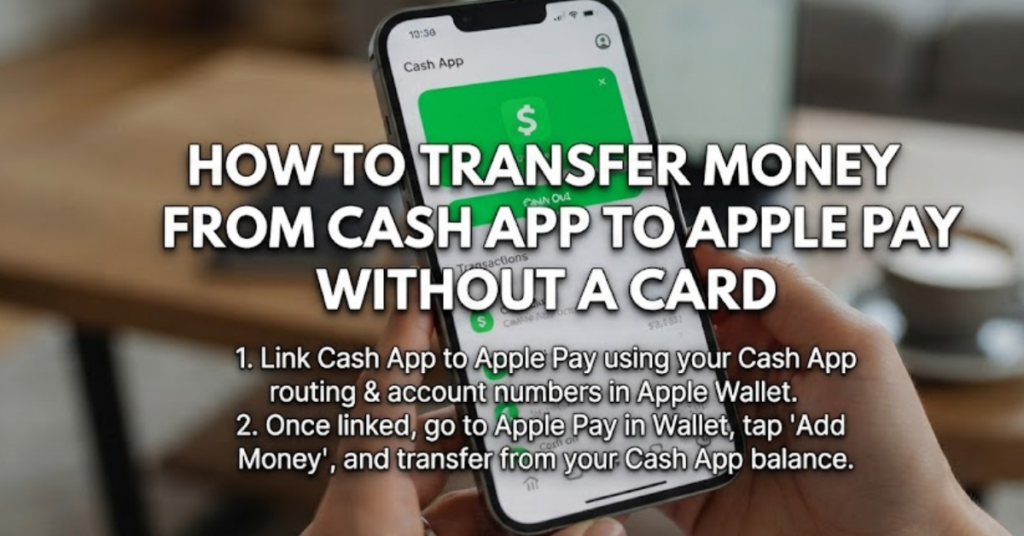 Need to move money from Cash App to Apple Pay but don't have a Cash App Card? You're not the only one. Many users assume there's a direct transfer option between the two platforms, only to discover that it's not as straightforward as expected. If you're searching for how to transfer money from Cash App to Apple Pay without card, the short answer is that there isn't a direct way to transfer your Cash App balance to Apple Cash or Apple Pay without using an intermediary, such as a linked bank account. In this guide, you'll learn why this limitation exists, explore the available methods, understand how Apple Wallet works with Cash App, and discover the fastest alternatives for moving your money. Can You Transfer Cash App to Apple Pay Without a Card? The simple answer is: No, Cash App does not currently allow a direct transfer of your Cash App balance to Apple Pay or Apple Cash without using a Cash App Card or a linked bank account. Cash App and Apple Pay are separate financial ecosystems. While they can work together in certain ways, they don't offer a built-in feature for transferring funds directly between balances. However, there are several workarounds depending on your setup. Understanding Cash App and Apple Pay Before transferring money, it's important to understand what each service does. Cash App Cash App is a peer-to-peer payment platform that allows users to: Send and receive money Store a Cash App balance Link bank accounts Use a Cash App Card for purchases Invest in stocks and Bitcoin (where available) Apple Pay Apple Pay is a digital wallet that stores: Credit cards Debit cards Transit cards Apple Cash balance Apple Pay itself doesn't hold money unless you're using Apple Cash, Apple's peer-to-peer payment service. Understanding this distinction helps explain why direct transfers are limited. How to Transfer Money From Cash App to Apple Pay Without Card Although there isn't a direct transfer, you can usually move your money by using a linked bank account. Method 1: Transfer Through Your Bank Account This is the most common solution. Step 1: Cash Out Your Cash App Balance Open Cash App and: Tap Banking. Select Cash Out. Enter the amount. Transfer the funds to your linked bank account. You can choose: Standard Deposit (usually 1–3 business days) Instant Deposit (fee may apply) Step 2: Add Your Bank Account to Apple Wallet If your debit card or bank account is already linked to Apple Wallet, you can use those funds for Apple Pay purchases once the deposit is available. If you're using Apple Cash, you can also add money to your Apple Cash balance from your linked debit card. Method 2: Use the Cash App Card (If Available) If you have a Cash App Card, the process becomes much easier. Simply: Open Apple Wallet. Tap the "+" button. Add your Cash App Card like any debit card. Verify the card. Once added, you can use the Cash App Card through Apple Pay for purchases. This doesn't transfer your Cash App balance into Apple Cash, but it allows you to spend that balance anywhere Apple Pay is accepted. How to Transfer Cash App Money to Apple Pay Many users ask how to transfer Cash App money to Apple Pay, but it's important to know that Apple Pay itself isn't a separate bank account or wallet balance. Instead: Apple Pay uses linked payment cards. Apple Cash is where money is actually stored. That means your Cash App balance can't simply "move" into Apple Pay without first reaching a compatible funding source. Can You Transfer Cash App to Apple Pay Directly? Currently, you cannot transfer Cash App to Apple Pay directly using only the apps themselves. There is no built-in button that moves your Cash App balance to Apple Cash. Instead, you'll generally need: A linked bank account A Cash App Card Or another supported payment method How to Add Cash App to Apple Wallet If you have a Cash App Card, adding it is simple. Steps Open Apple Wallet. Tap the "+" icon. Choose Debit Card. Enter your Cash App Card information. Complete identity verification if prompted. Finish setup. Once complete, your Cash App Card works like any other debit card within Apple Pay. Can You Add Your Cash App Balance to Apple Wallet? This is a common misunderstanding. You cannot add your Cash App balance directly to Apple Wallet. Instead, you add: Your Cash App Card Your linked debit card Your linked credit card The wallet stores payment methods—not external account balances. Why Doesn't Direct Transfer Work? Cash App and Apple Pay are operated by different companies with separate payment systems. Because of this: Cash App balance stays inside Cash App. Apple Cash has its own balance. Apple Wallet stores payment methods rather than importing balances from third-party apps. Until the companies introduce deeper integration, users must rely on linked financial accounts. Common Situations You Have Cash App Card ✔ Add the card to Apple Wallet. You can immediately pay using Apple Pay. You Don't Have Cash App Card ✔ Cash Out to your bank. Then use that bank account or debit card with Apple Pay. You Want Money in Apple Cash You'll first need to move the funds to your bank account before adding money to Apple Cash through supported methods. Tips for Faster Transfers If you regularly use both services: Link the same bank account to Cash App and Apple Wallet. Keep your debit card updated. Use Instant Deposit when you need funds quickly. Order a Cash App Card if you frequently use Apple Pay. These steps can make transferring and spending money much more convenient. Common Mistakes to Avoid Assuming Apple Pay Stores Money Apple Pay stores payment methods. Apple Cash stores your balance. Expecting a One-Tap Transfer No direct Cash App-to-Apple Cash transfer currently exists. Forgetting Transfer Times Standard Cash Out transfers may take several business days. Confusing Apple Cash With Apple Pay Apple Pay is the payment system, while Apple Cash is the digital balance used for sending and receiving money. Key Takeaways There is currently no direct way to transfer money from Cash App to Apple Pay without a card. The easiest workaround is transferring funds from Cash App to a linked bank account. If you own a Cash App Card, you can add it directly to Apple Wallet. Apple Wallet stores payment methods rather than transferring balances between financial apps. Keeping the same bank account linked to both services simplifies future transfers. Frequently Asked Questions How to transfer money from Cash App to Apple Pay without card? You can't transfer funds directly from your Cash App balance to Apple Pay without a Cash App Card. The typical workaround is to cash out your balance to a linked bank account and then use that bank account or debit card with Apple Pay. Can you transfer Cash App to Apple Pay directly? No. Cash App and Apple Pay do not currently support direct balance-to-balance transfers between their platforms. How to transfer Cash App money to Apple Pay? If you have a Cash App Card, add it to Apple Wallet and use it through Apple Pay. Without the card, transfer your Cash App balance to your bank account first. How to add Cash App to Apple Wallet? Open Apple Wallet, tap the "+" icon, and add your Cash App Card as a debit card. After verification, it can be used anywhere Apple Pay is accepted. Can I move my Cash App balance to Apple Cash? Not directly. You'll need to transfer your Cash App funds to a linked bank account before adding money to your Apple Cash balance through supported methods. Why won't Cash App connect directly to Apple Pay? Cash App and Apple Pay operate on separate financial networks. Because they don't share balances directly, users must use linked bank accounts or compatible payment cards as intermediaries. Conclusion If you've been wondering how to transfer money from Cash App to Apple Pay without card, the reality is that there isn't a direct transfer option available today. While this may seem inconvenient, there are reliable alternatives. The most practical solution is to cash out your Cash App balance to a linked bank account and then use that account with Apple Pay or Apple Cash. If you have a Cash App Card, you can also add it directly to Apple Wallet for seamless contactless payments. Understanding the difference between Apple Pay, Apple Wallet, and Apple Cash helps avoid confusion and makes managing your money much easier. By linking your financial accounts correctly and choosing the transfer method that best fits your needs, you can move funds efficiently and continue using both platforms with confidence.